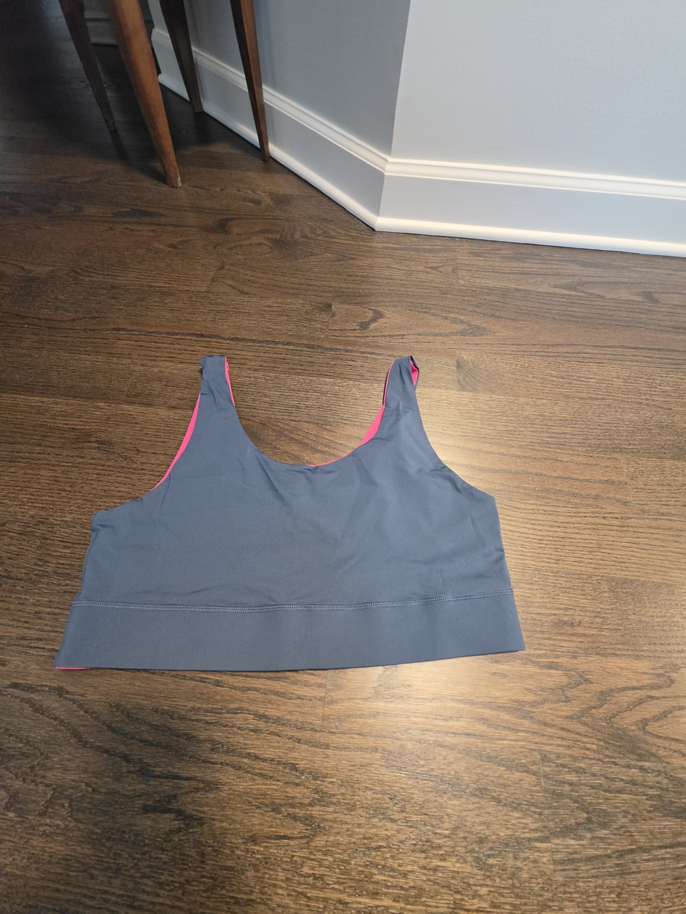 Fabletics Reversible Sports Bralette in Blue with Pink Trim